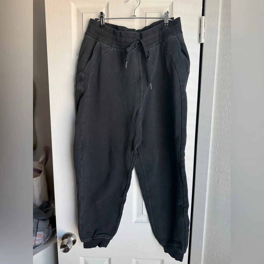 LULULEMON Scuba High-Rise Jogger Black Relaxed Oversized HR Pants W5CV9S Sz 10 - Picture 2 of 8